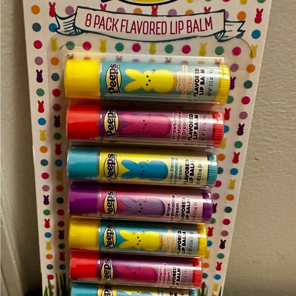 Peeps 8 Lip Balm Set , 6 piece Lipgloss and Brush Set. Perfect for Easter - Picture 2 of 4